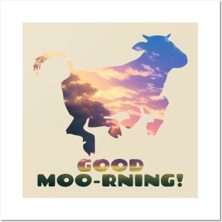 Good Moo-rning! Sunrise Leaping Calf Posters and Art